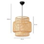 Opviq Lámpara de araña AYD-3564 de bambú, Beige y Negro